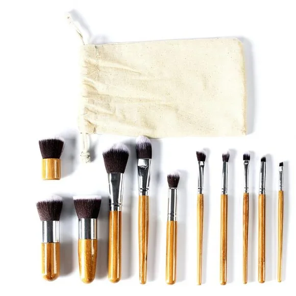 Bamboo Pro Makeup Brush Set with Bag - Picture 2 of 11